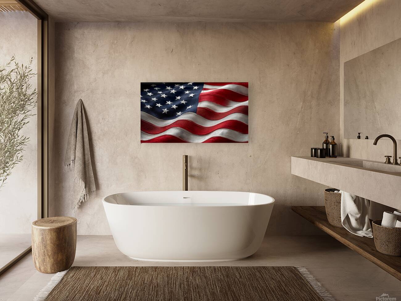 The Fabric of Freedom – Patriotic Flag Art Print Reproduction