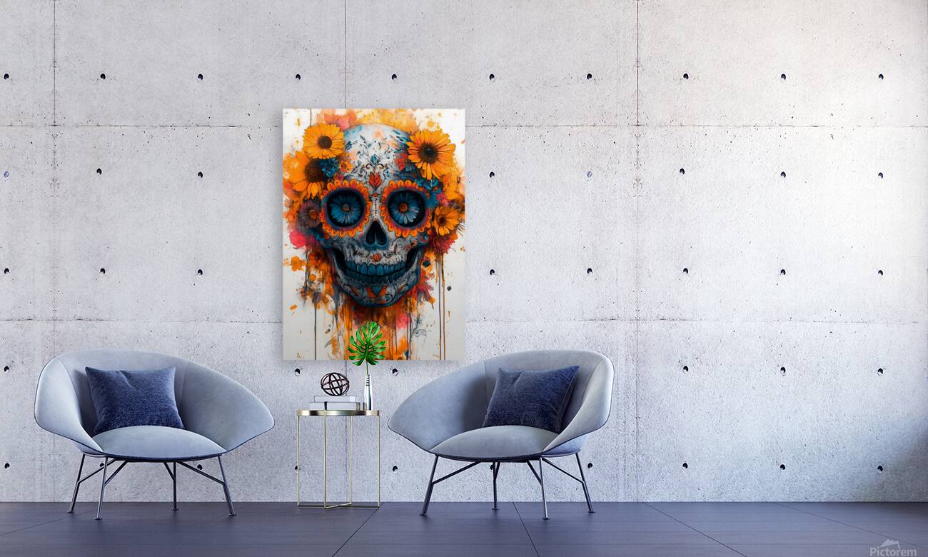 La Sonrisa Eterna – The Eternal Smile Sugar Skull Art Print Reproduction