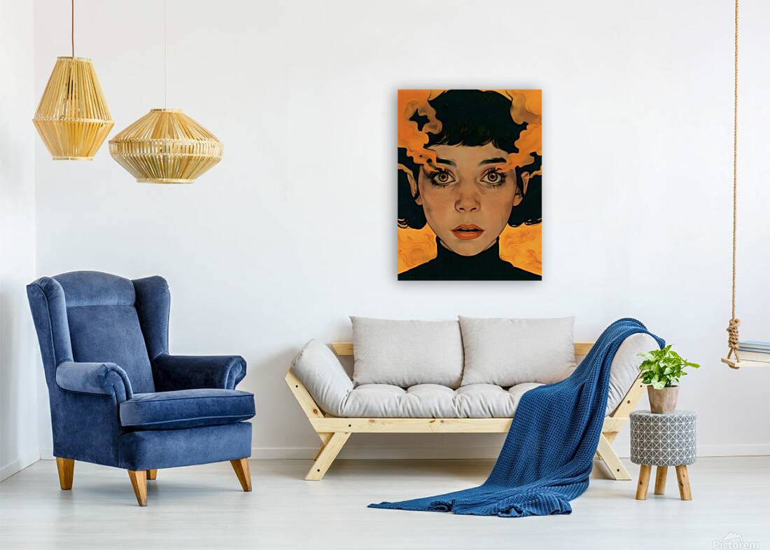 Eyes of Fire – Vintage Pop Portrait Art Print Reproduction