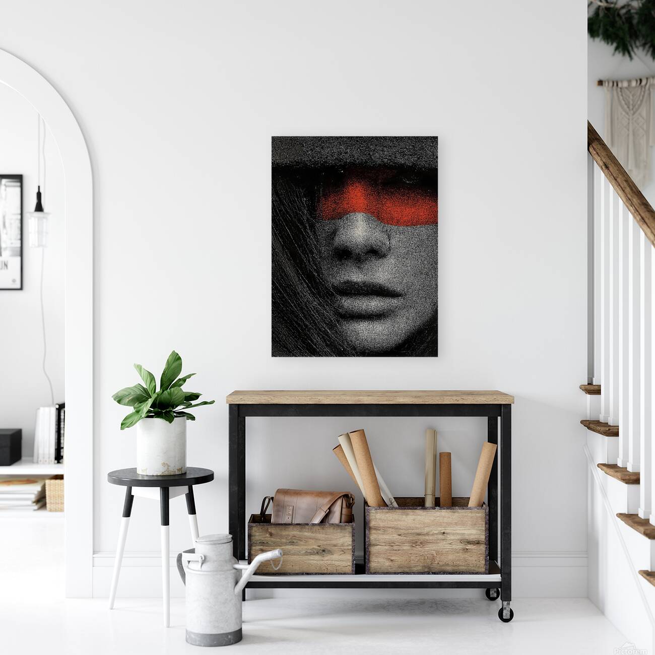 Beneath the Mask – Vintage Noir Portrait Art Print Reproduction