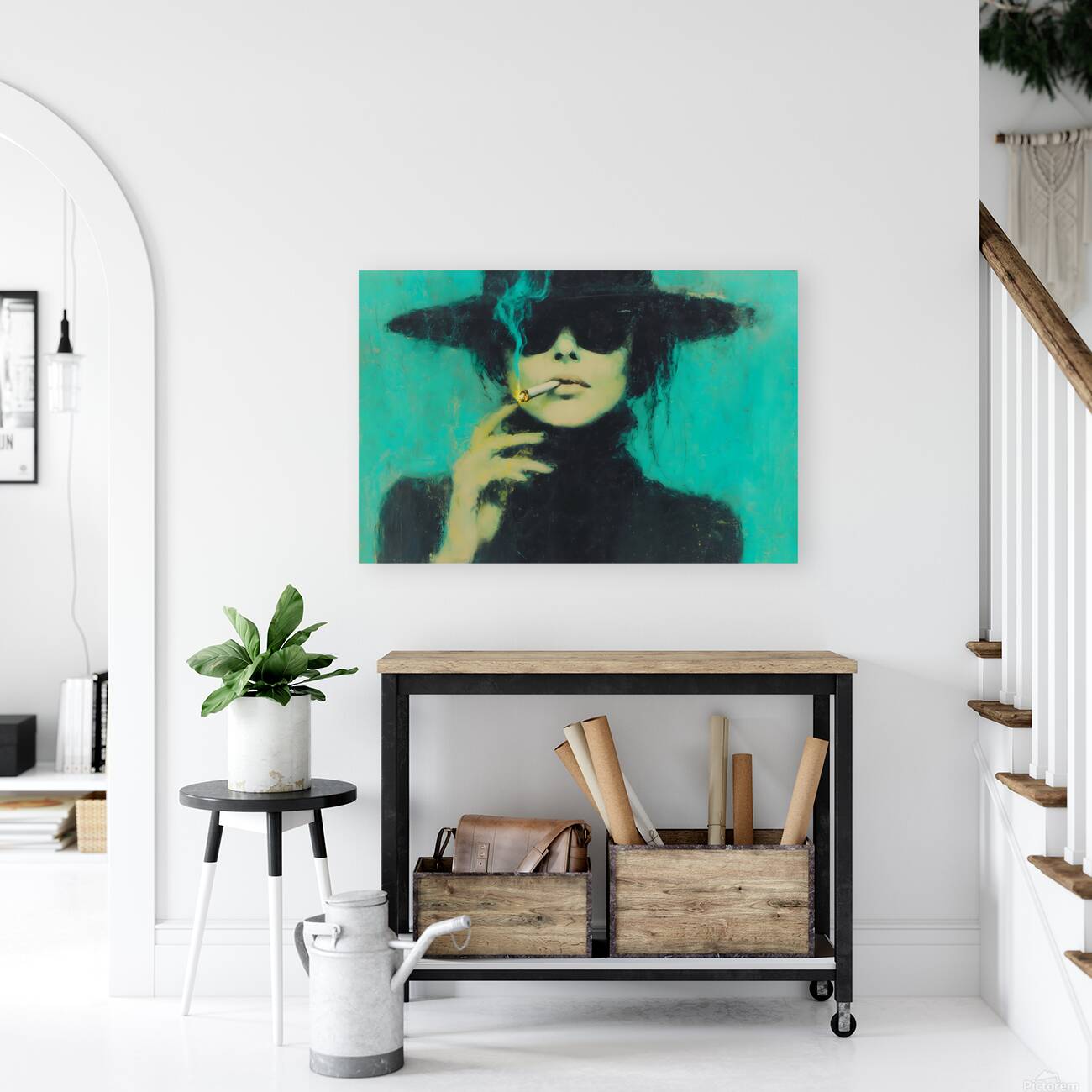 The Hidden Gaze – Vintage Fashion Art Print Reproduction