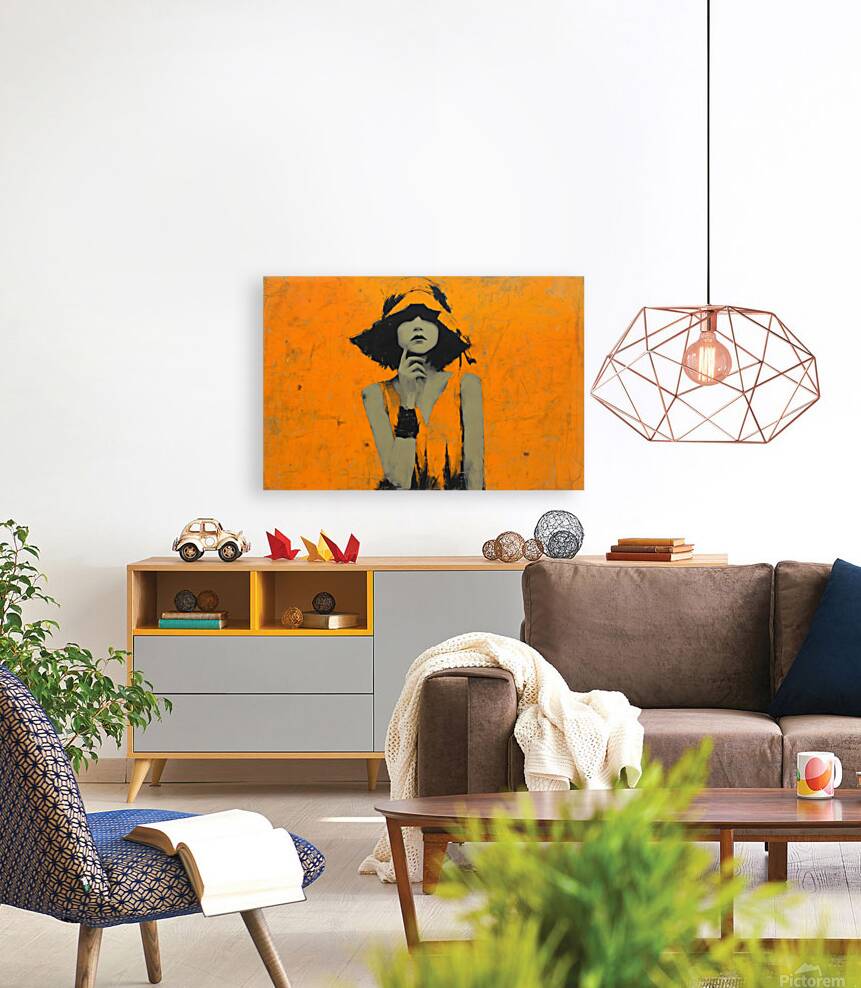 In the Orange Shadow – Vintage Fashion Art Print Reproduction