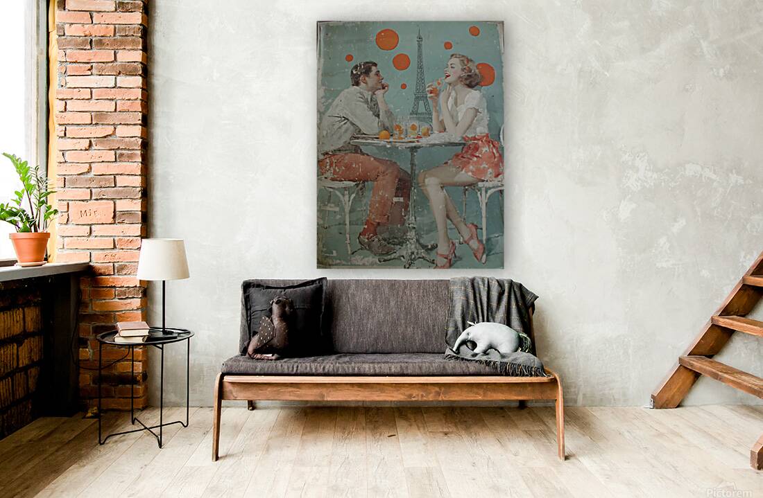 Laughter and Citrus – Vintage Cafe Poster Art Print Reproduction