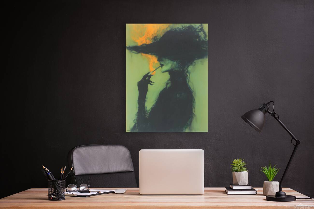 Smoke and Shadows – Vintage Noir Portrait Art Print Reproduction