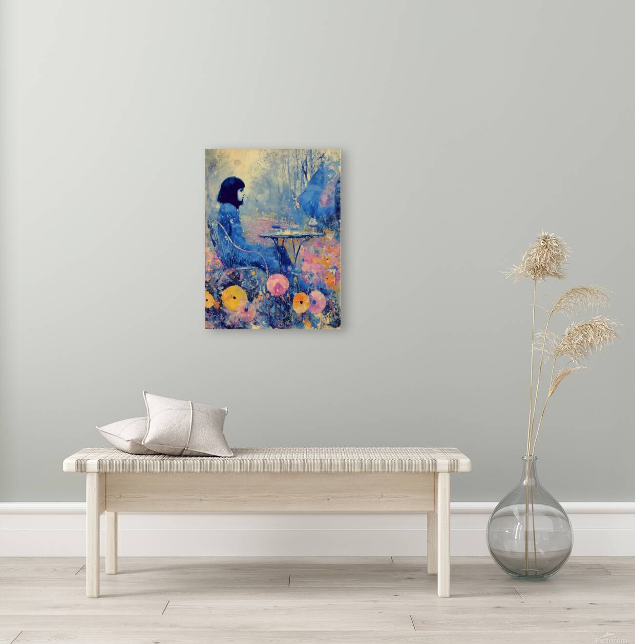 Una Copa en el Jardin – A Glass in the Garden Vintage Poster Art Print Reproduction