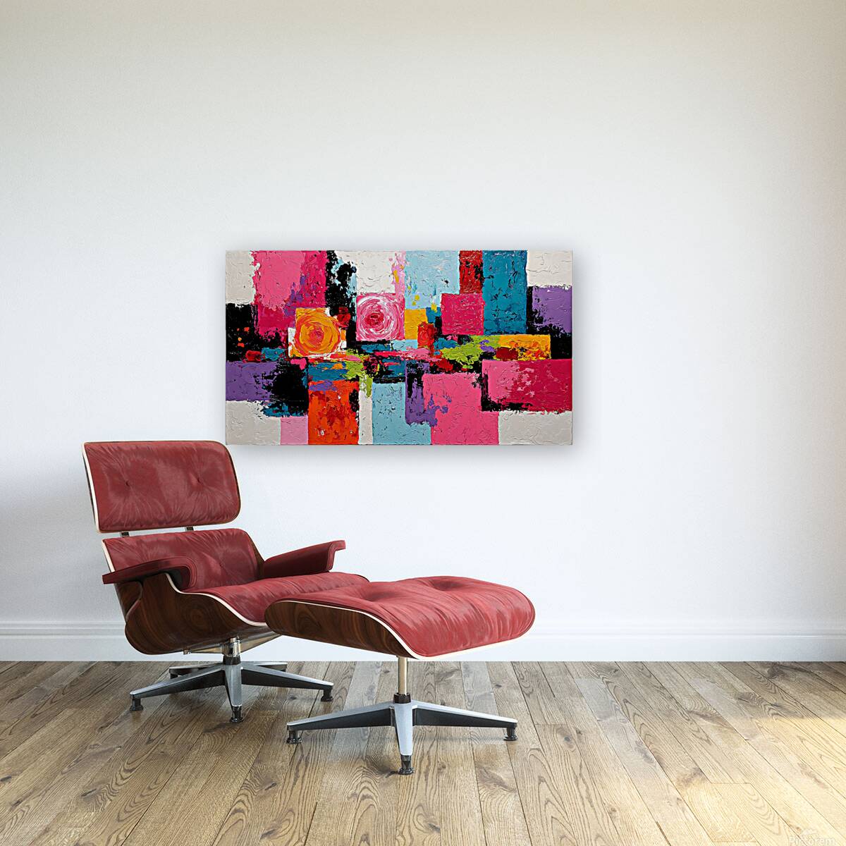 Vibrant Geometric Blocks – Modern Abstract Art Print Reproduction