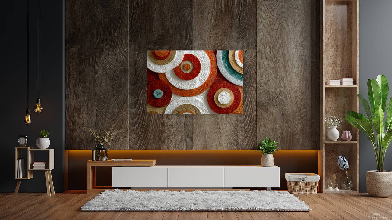 Terra Rings – Modern Geometric Art Print Reproduction