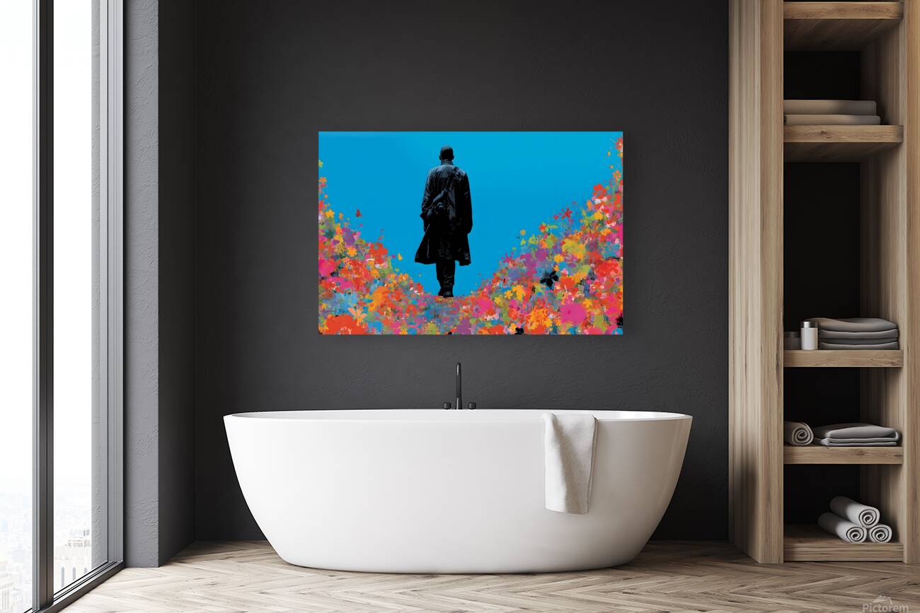 The Bloom Walk – Pop Art Silhouette Art Print Reproduction