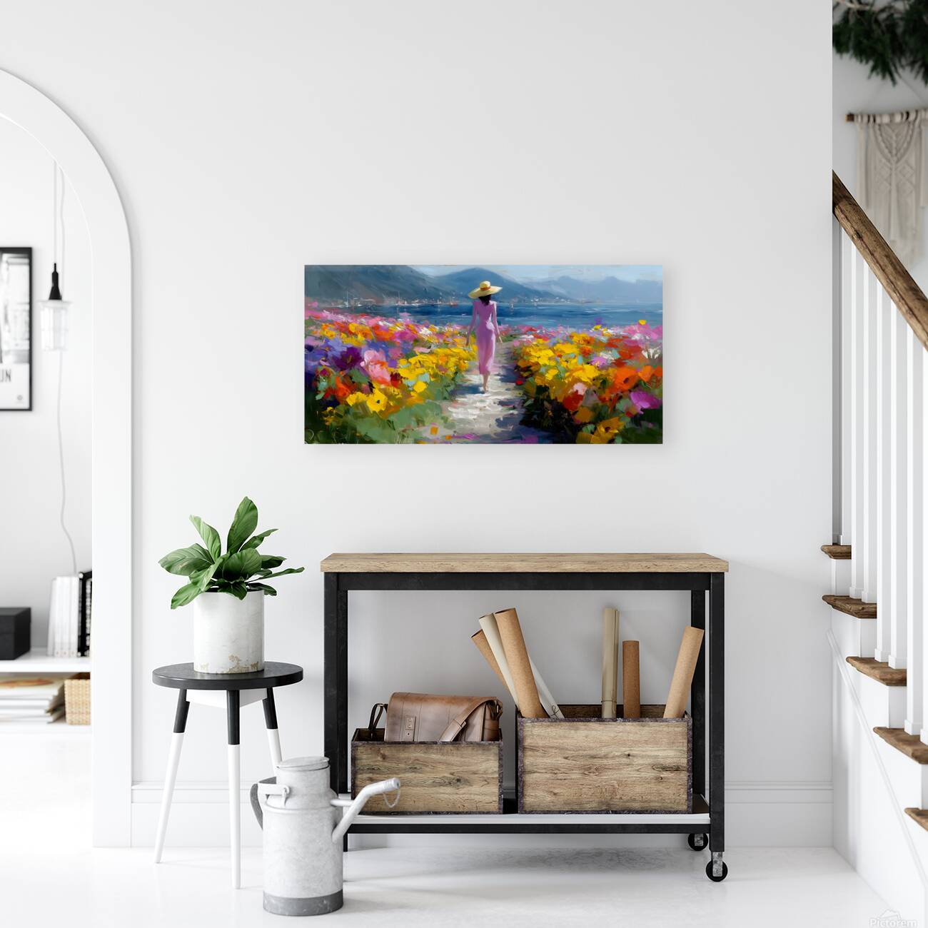 The Path – Impressionist Floral Landscape Print Reproduction