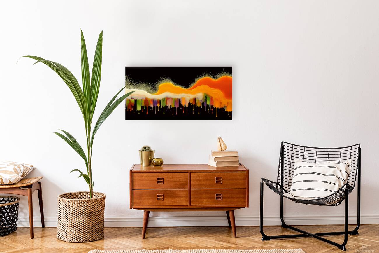 Molten Horizon – Dripping Lava Abstract Print Reproduction