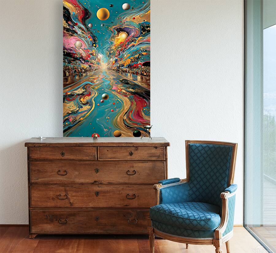 Cosmic Avenue – Surreal Planet Road Print Reproduction