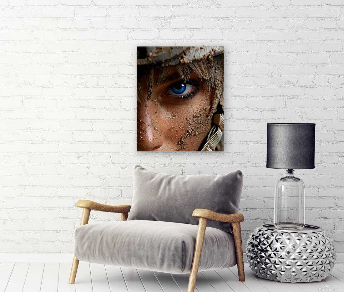 Blue Resolve – Warrior Portrait Art Print Reproduction