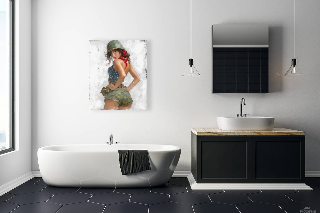 Liberty Pin Up – Vintage Army Muse Art Print Reproduction