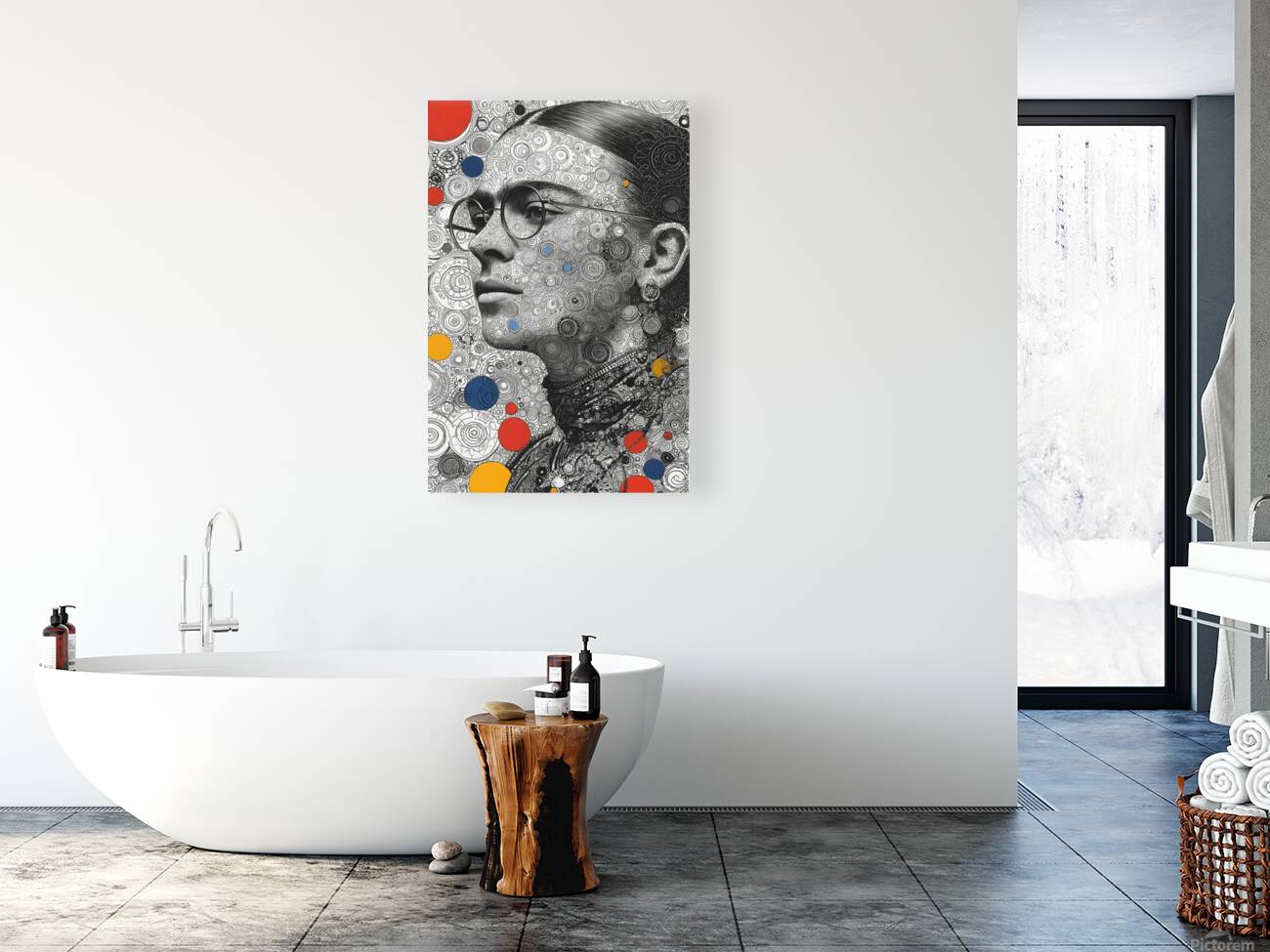 Orbital Intellect – Bauhaus Linework Portrait Print Reproduction