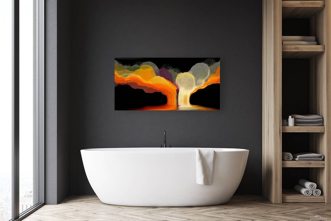 Feeding the Crucible – Molten Horizon Abstract Reproduction