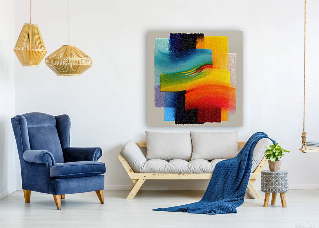 Chromatic Blocks VIII – Patchwork Abstract Print Reproduction