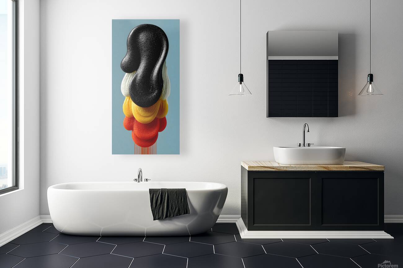 Color Stack Totem – Pop Abstract Sculpture Print Reproduction