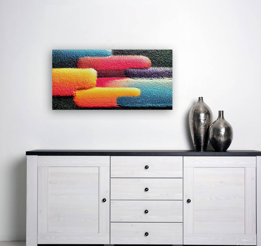 Neon Stack – Gradient Pillars Abstract Print Reproduction