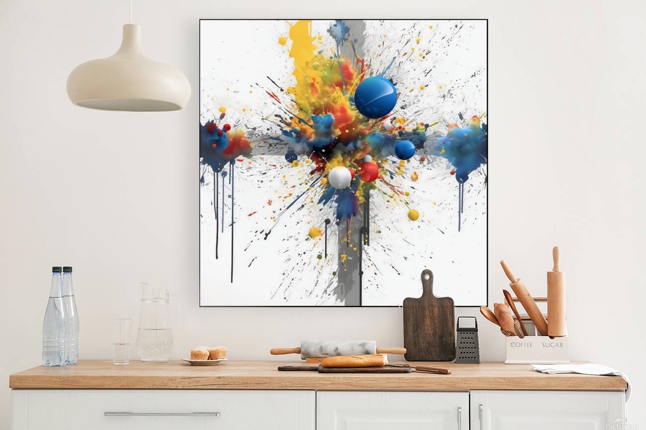 Cardinal Collision – Crossburst Abstract Print Reproduction