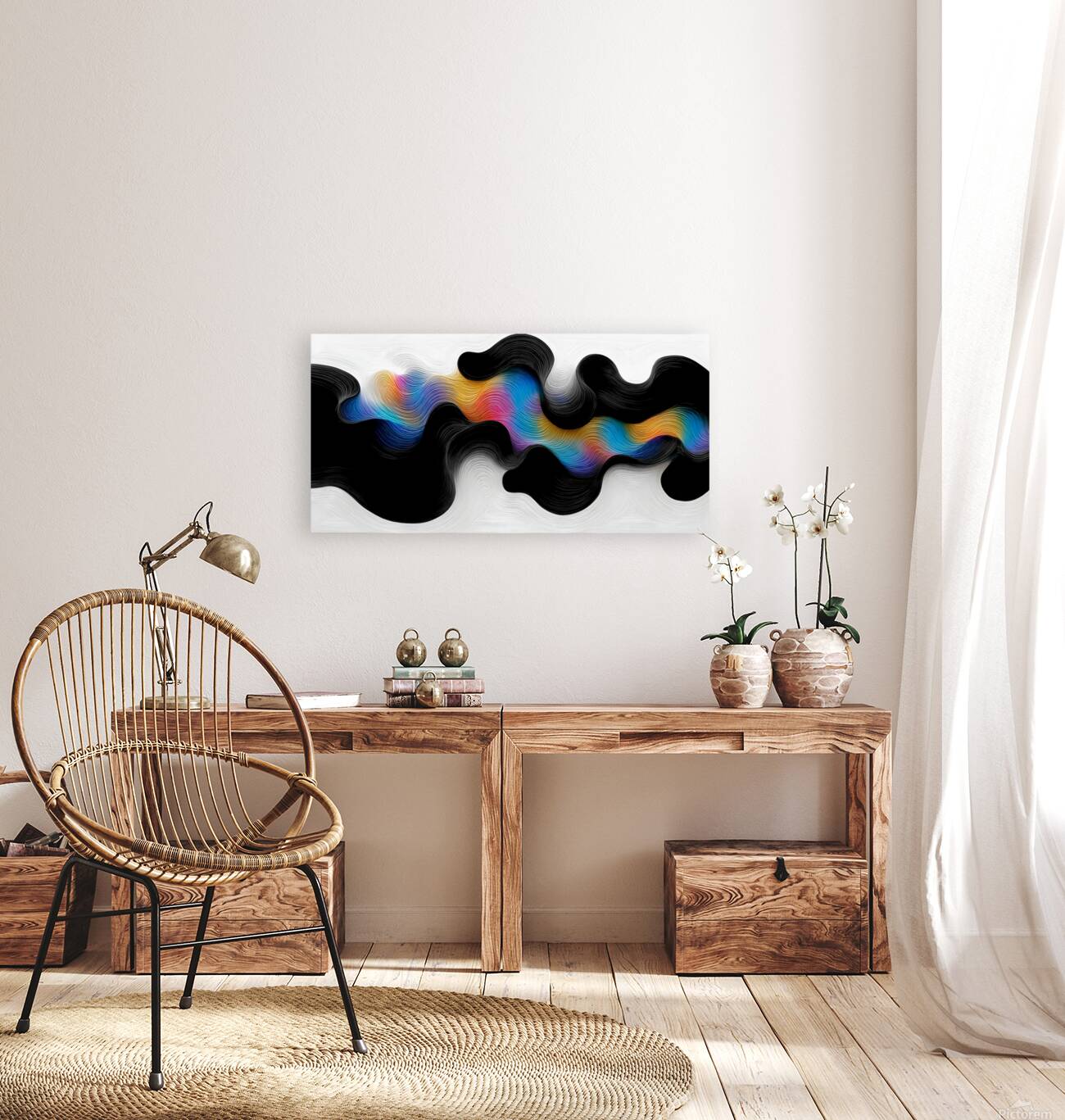 Spectrum Meander – Ribbon Flow Abstract Print Reproduction