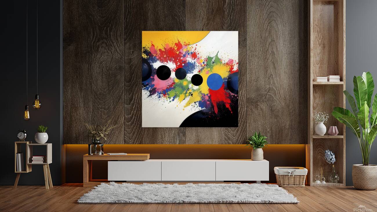 Orbital Dayglow – Splash & Orbs Abstract Print Reproduction