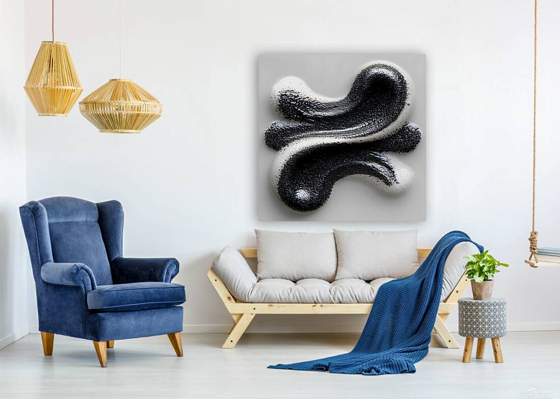 Duality Drip – Yin-Yang Abstract Print Reproduction