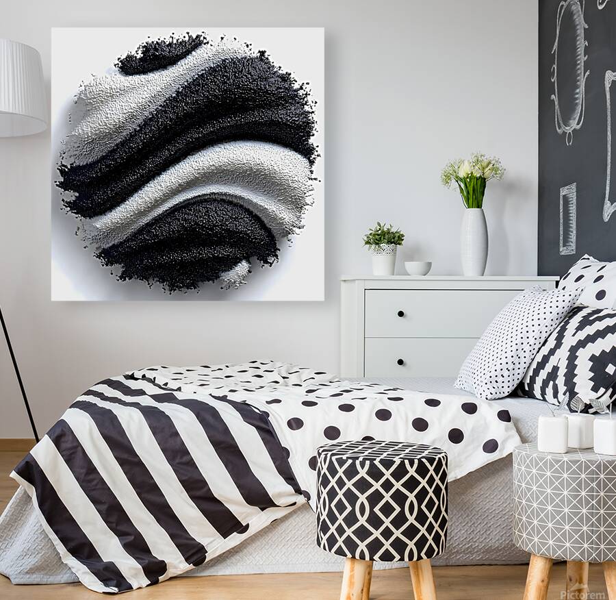 Tideform Sphere – Textured Black & White Print Reproduction