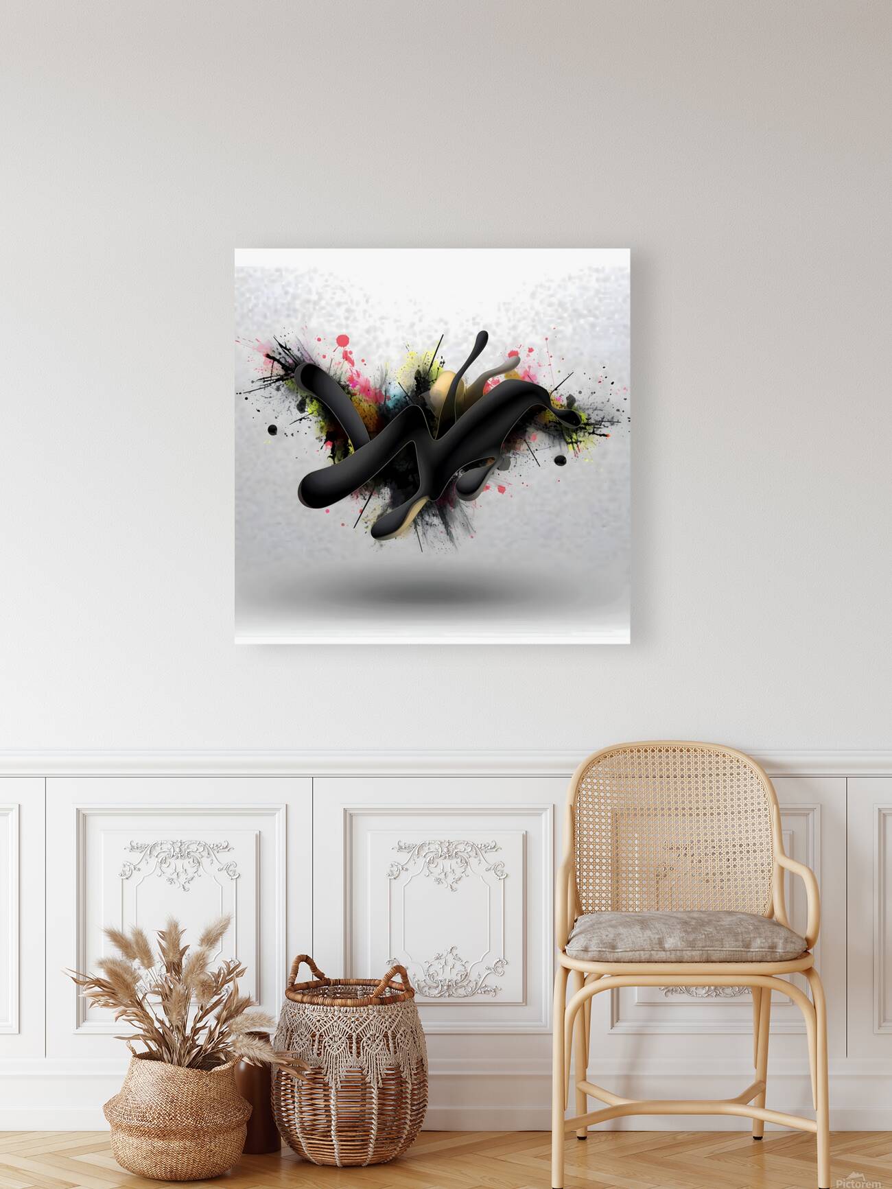 Smoke & Sparks – Minimal Ink Splash Print Reproduction