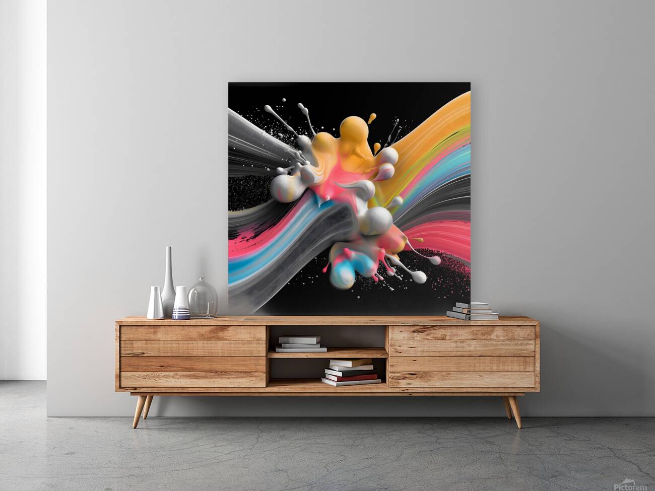 Arc Reactor – Neon Ribbon Abstract Print Reproduction