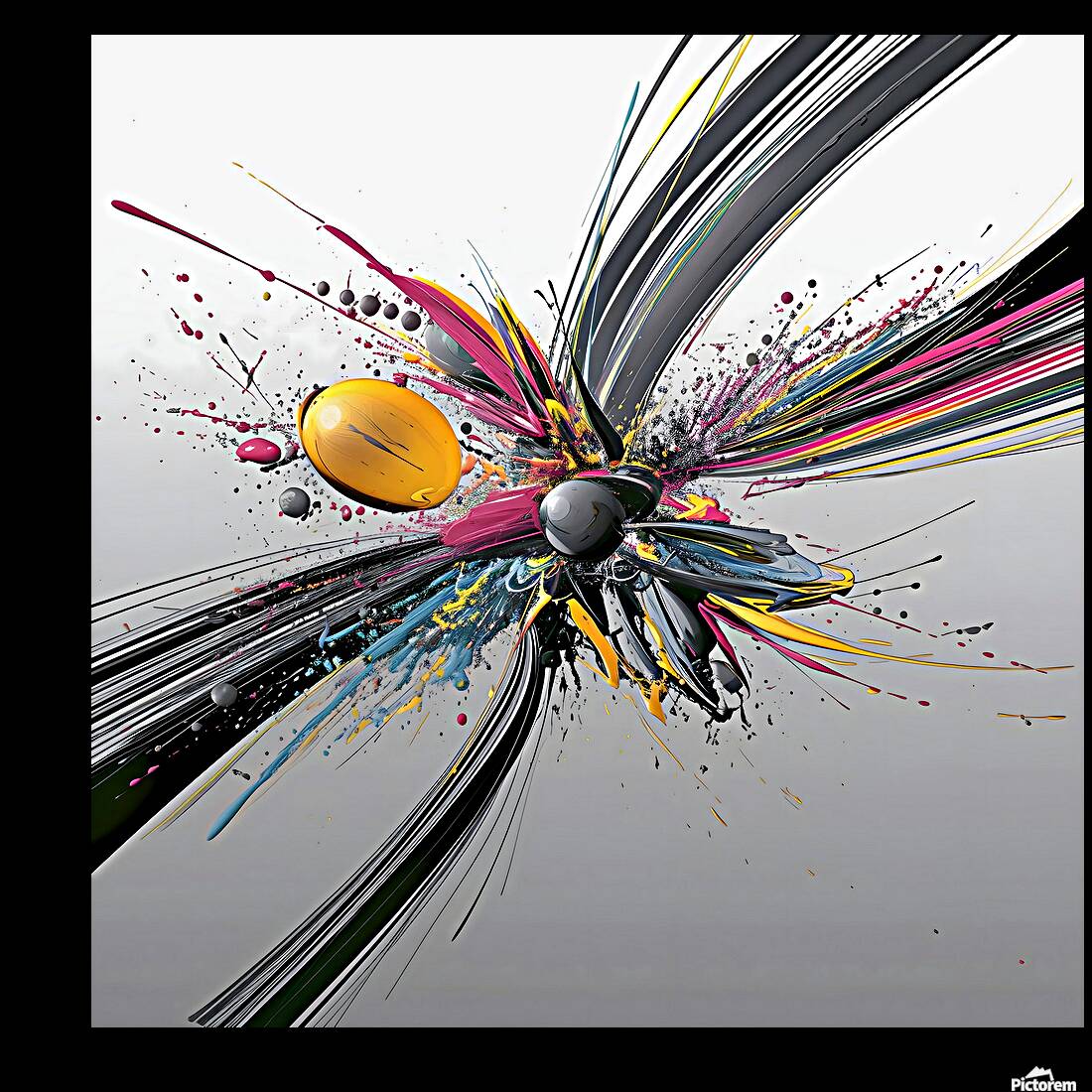Vector Bloom – Kinetic Paint Splashes Print Reproduction