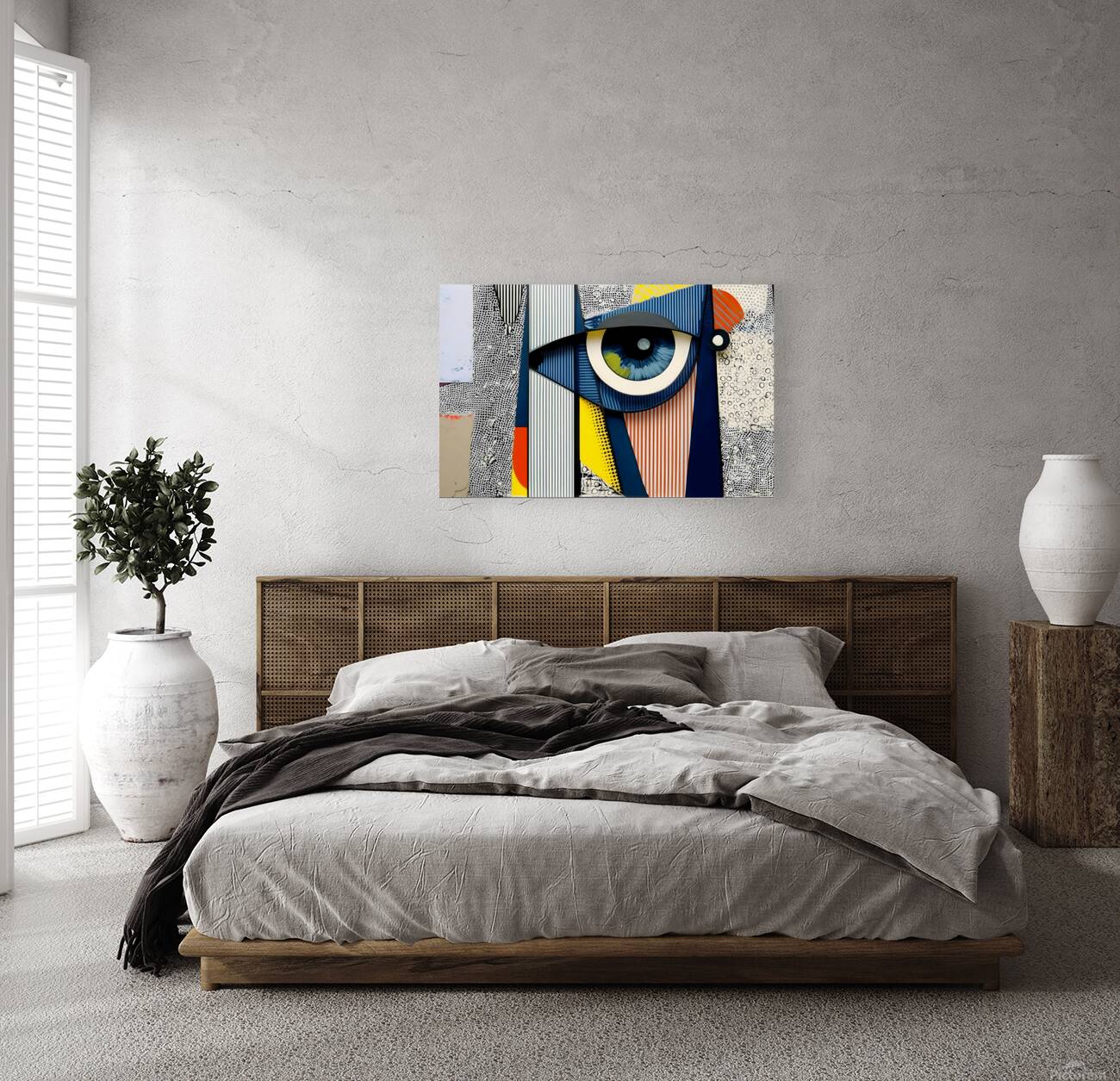 Golden Gaze – Abstract Portrait Eye Print Reproduction