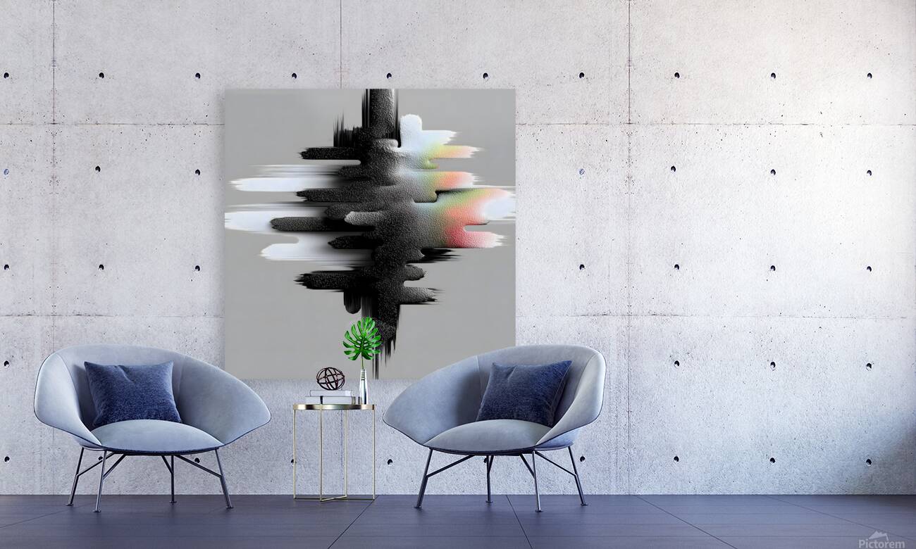 Monochrome Vector Pulse – Minimal Abstract Soundwave Print Reproduction