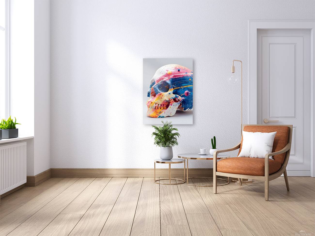 Cosmic Pulse – Abstract Skull Print Reproduction