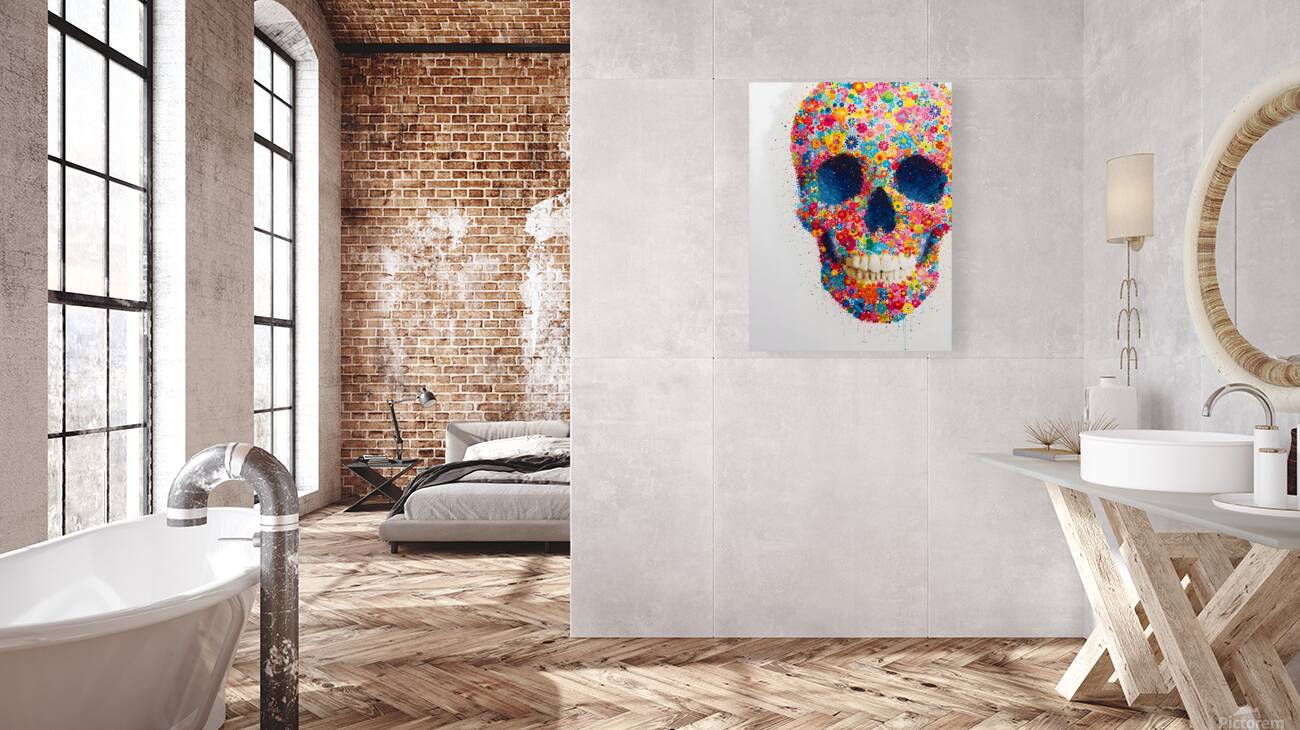 Garden of the Dead – Floral Skull Art Reproduction