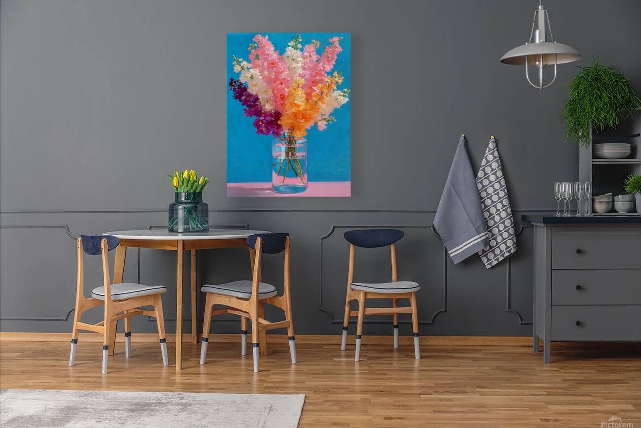 Flowers in a Clear Vase – Still Life Print Reproduction