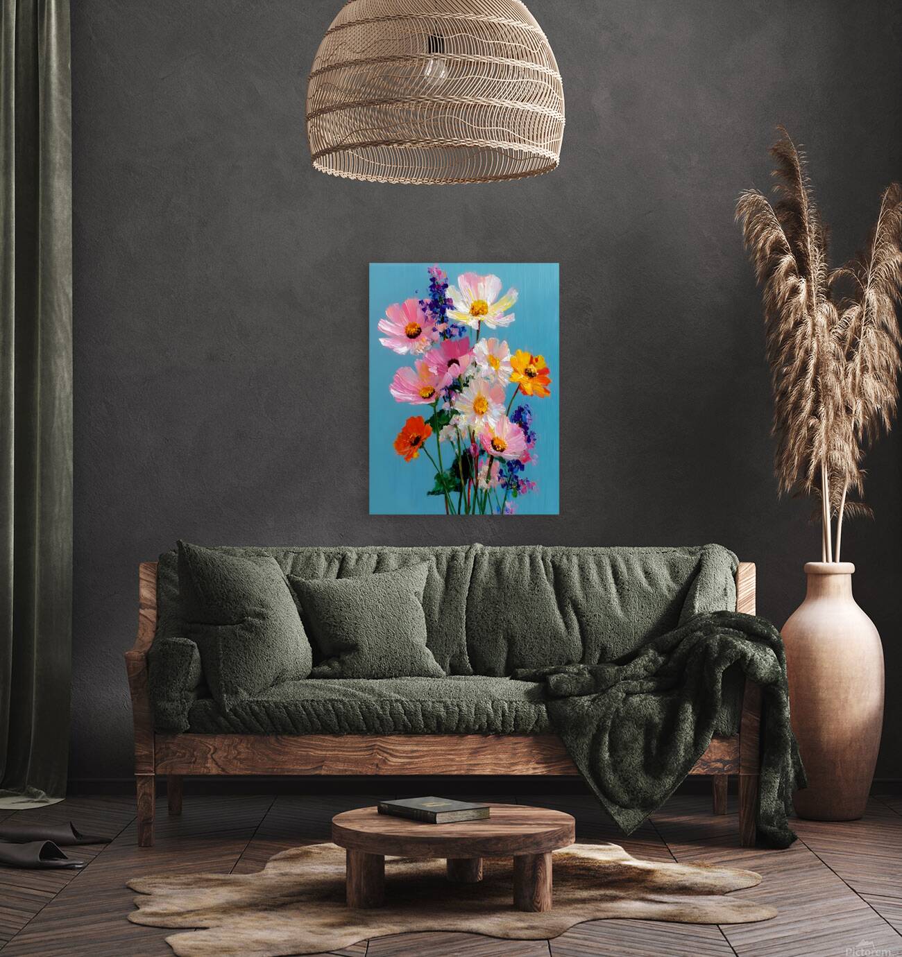 Color Study in Bloom – Abstract Floral Vase Print Reproduction