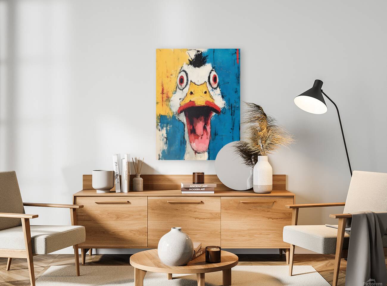 Quack Attack – Abstract Animal Portrait Print Reproduction