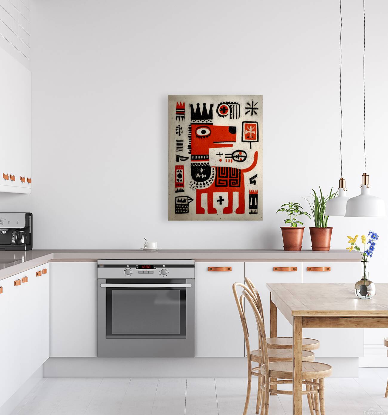 The Red King – Tribal Pop Expressionism Print Reproduction