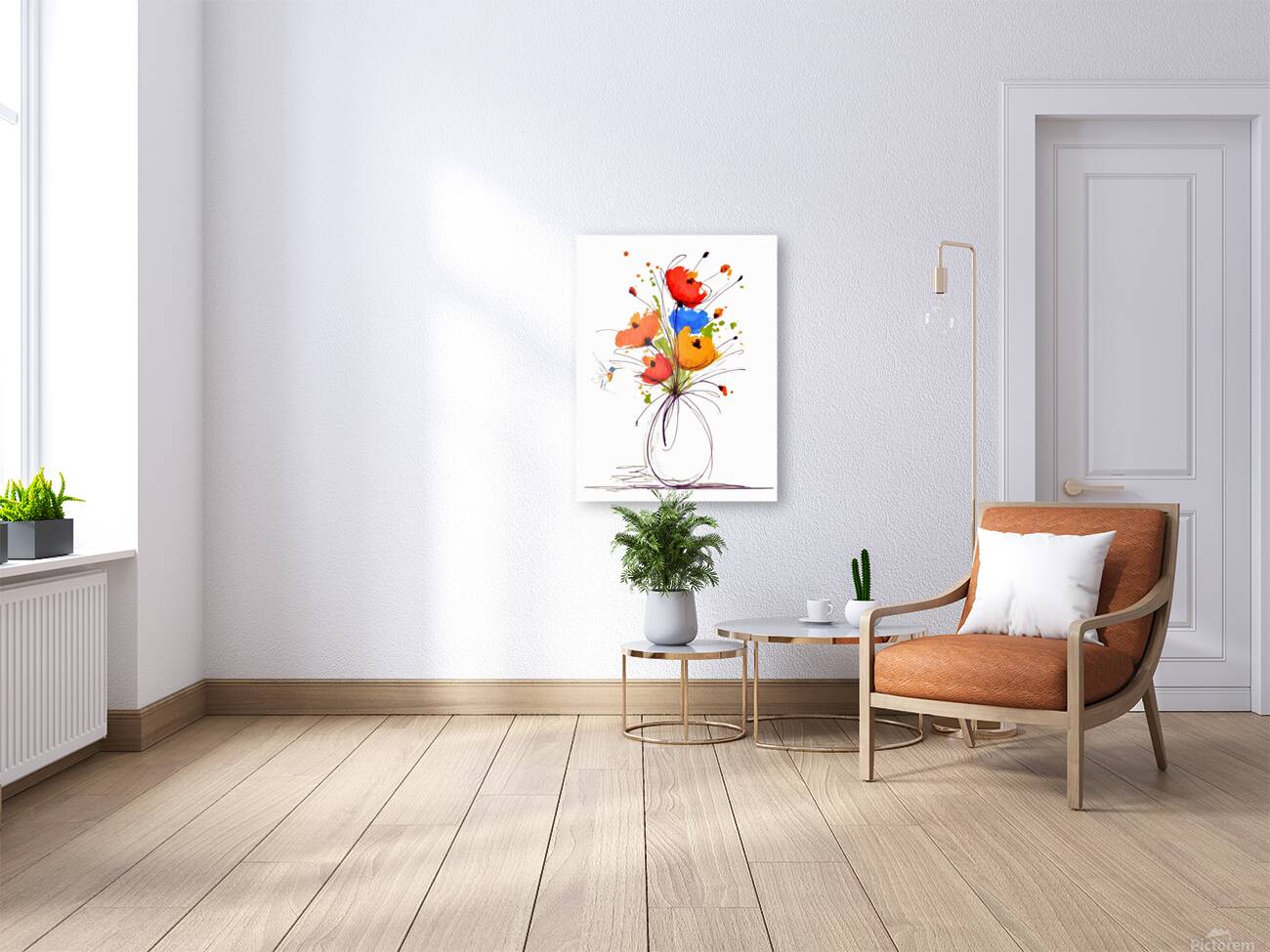 Whisper of Bloom – Contemporary Watercolor Vase Print Reproduction