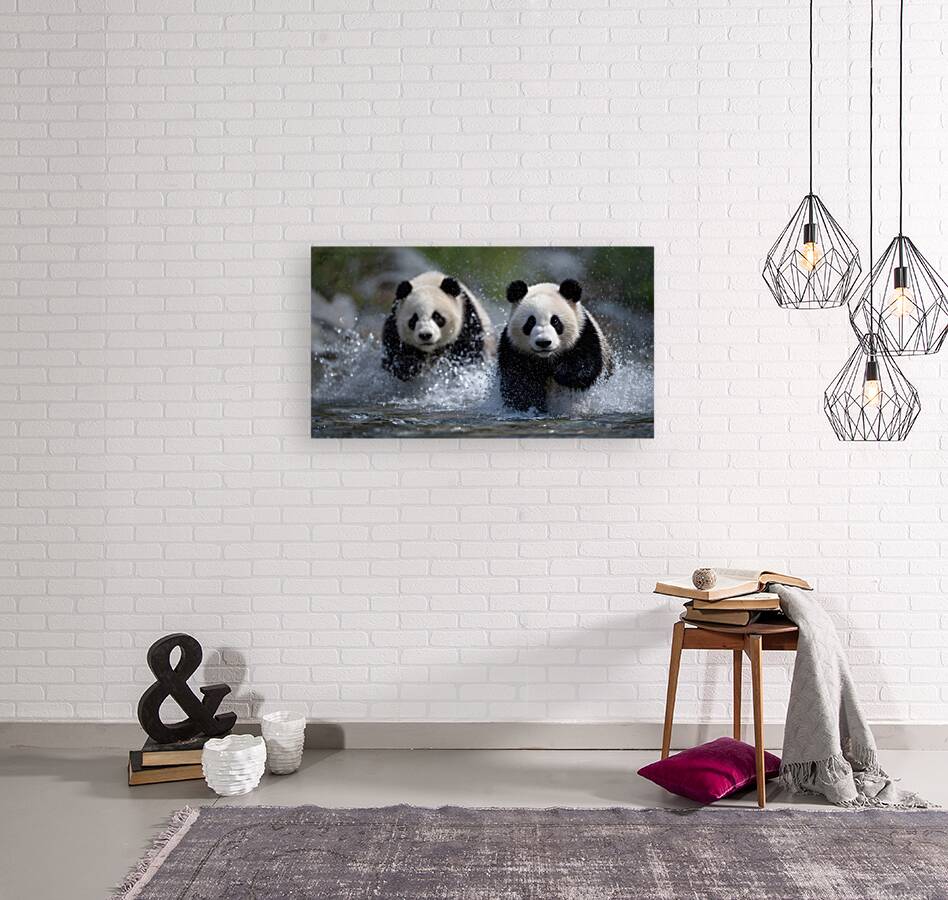 River Charge – Panda Play Print Reproduction