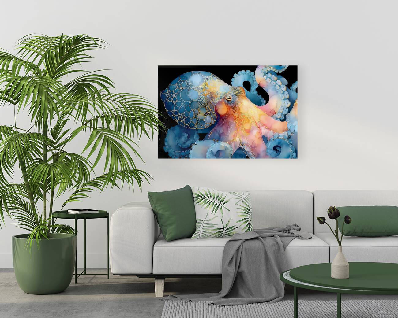 Abyssal Gold – Octopus Luminescence Print Reproduction