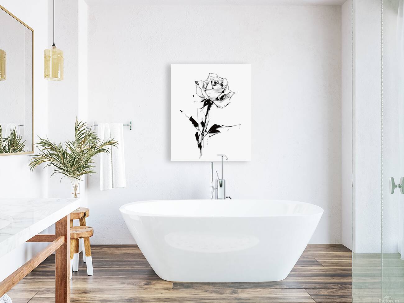 Sketch Rose – Minimalist Botanical Print Reproduction