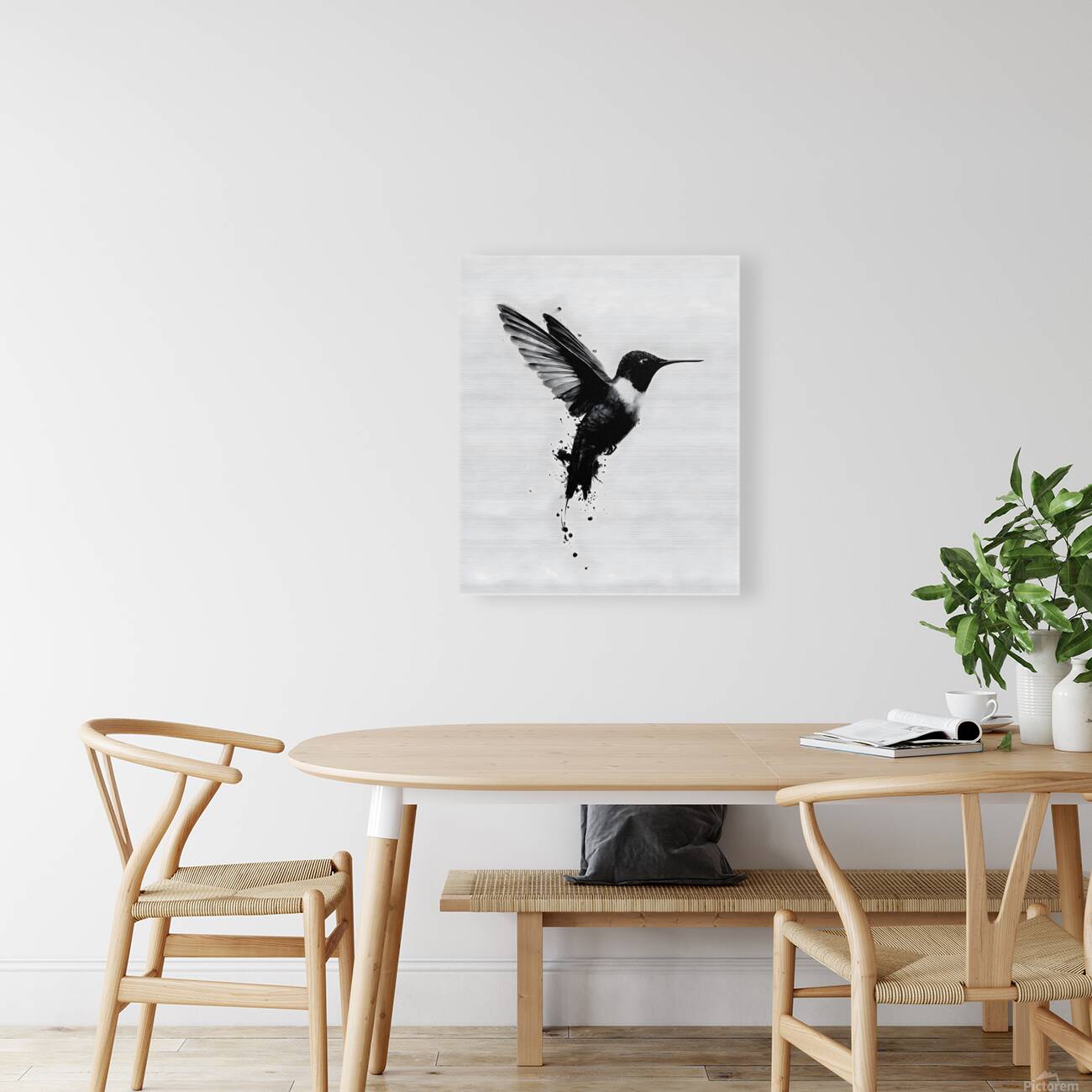Inkflight – Monochrome Hummingbird Print Reproduction