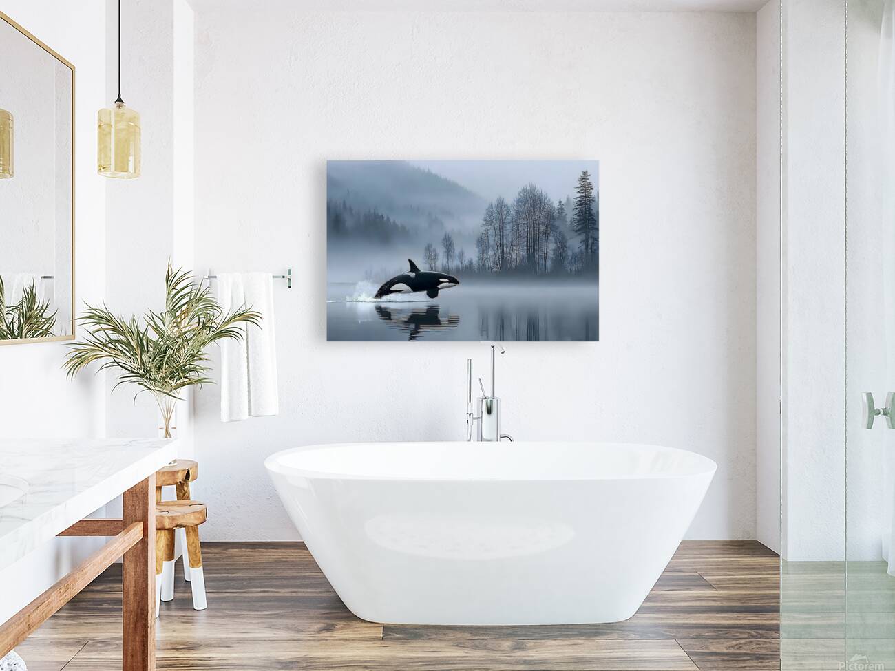 Whispers of the Sea – Orca in the Mist Print Reproduction