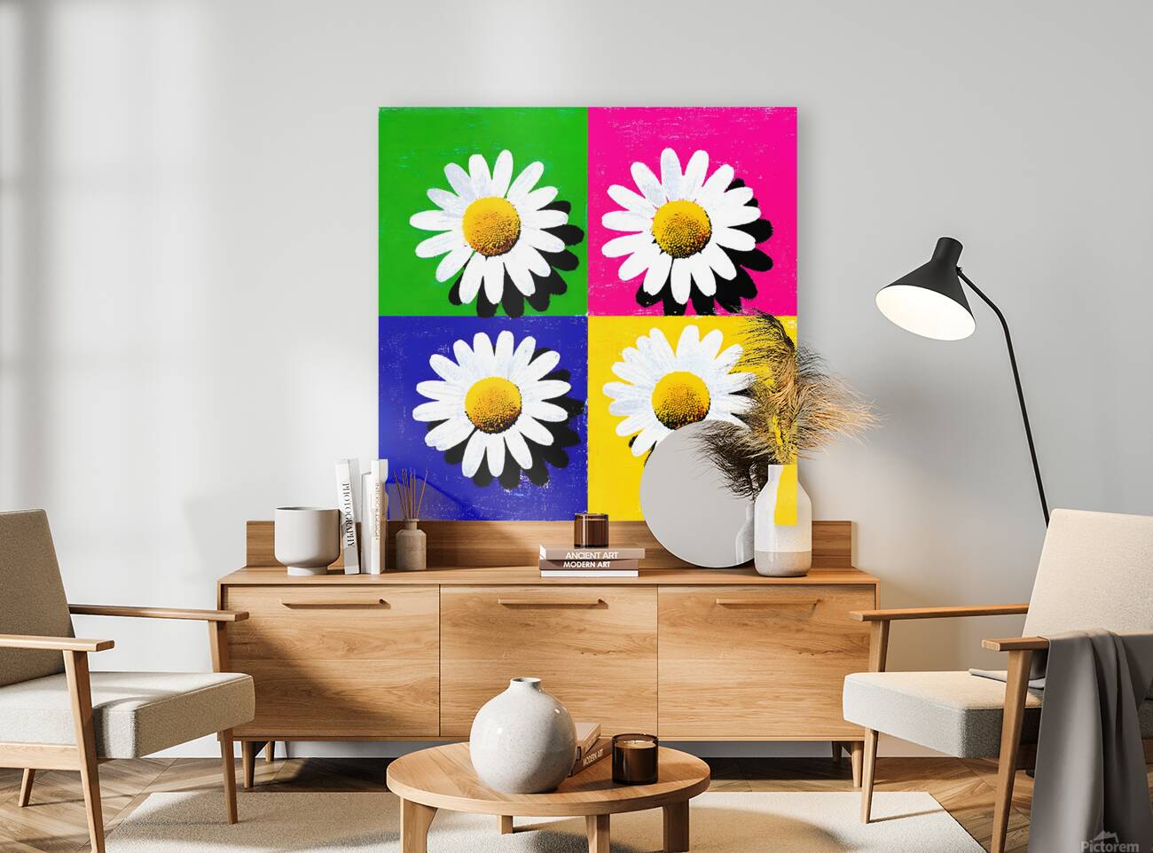 Daisy Days – Color Block Pop Art Print Reproduction