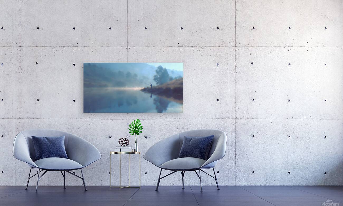 Quiet Cast – Mountain River Fishing Print Reproduction