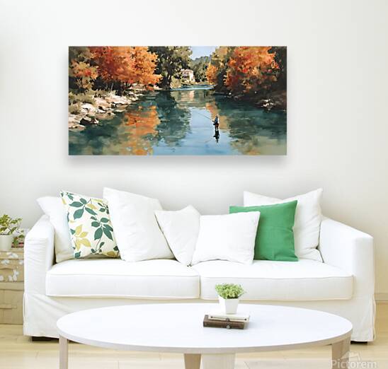 Autumn Drift - River Fly Fishing Print Reproduction