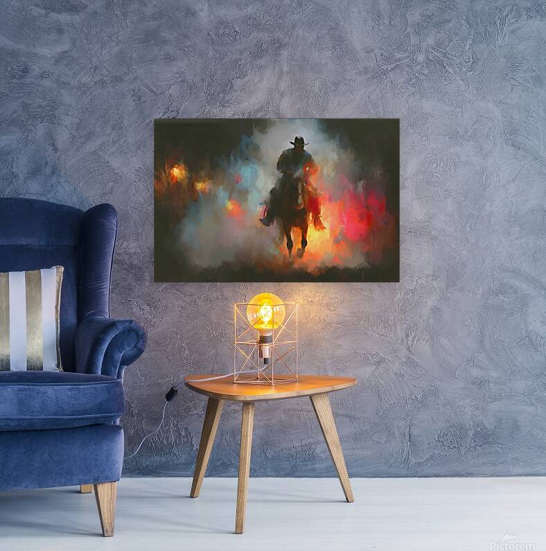 Through the Smoke – Western Cowboy Print Reproduction