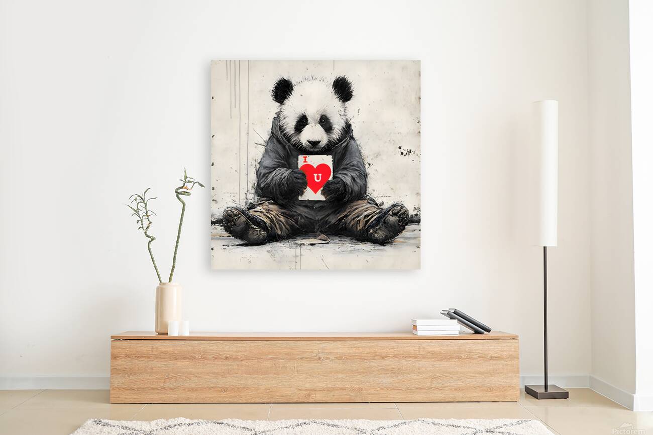 Street Panda – I Love You Print Reproduction