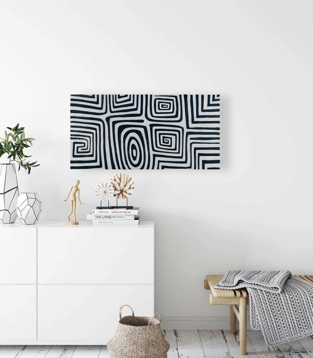 Urban Maze – Monochrome Abstract Print Reproduction